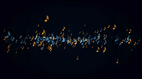 Slow motion of the musical notes with depth of field — Stock Photo, Image