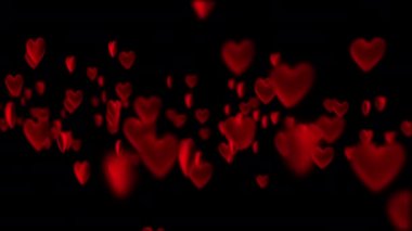 Ağır çekim hearts derinlik-in tarla, Sevgililer günü arka plan ile. 4k