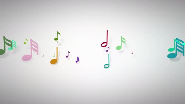 Mouvement lent des notes musicales avec profondeur de champ 4K — Video