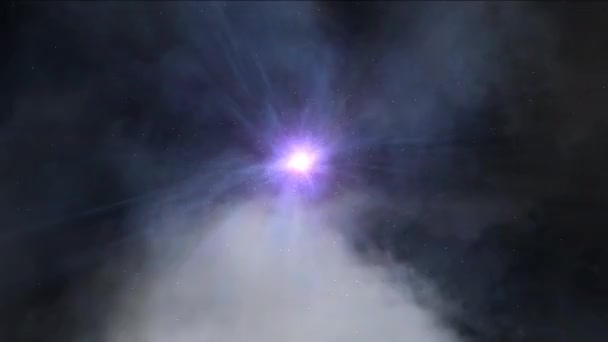 Escena abstracta de la superación del espacio temporal en el cosmos, volar en el espacio, agujero de gusano, agujero negro — Vídeo de stock