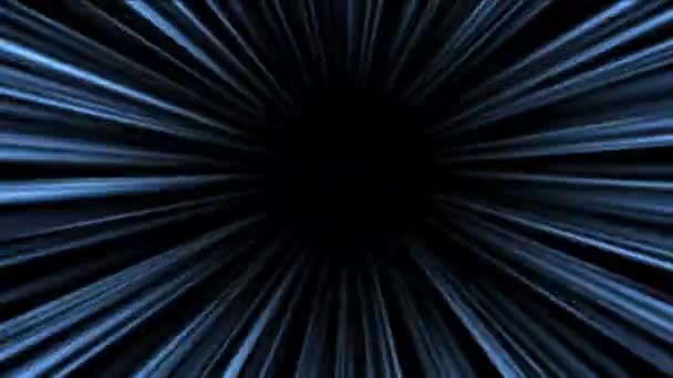Abstracte scène van het overwinnen van de tijdelijke ruimte in de kosmos, vliegen in de ruimte, wormgat, blackhole — Stockvideo
