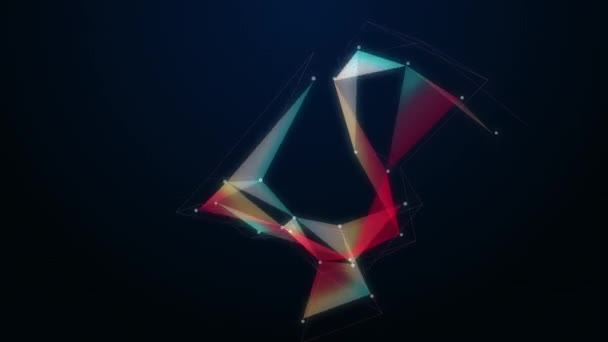 Abstrakte geometrische Komposition mit Schärfentiefe, Dreiecken — Stockvideo