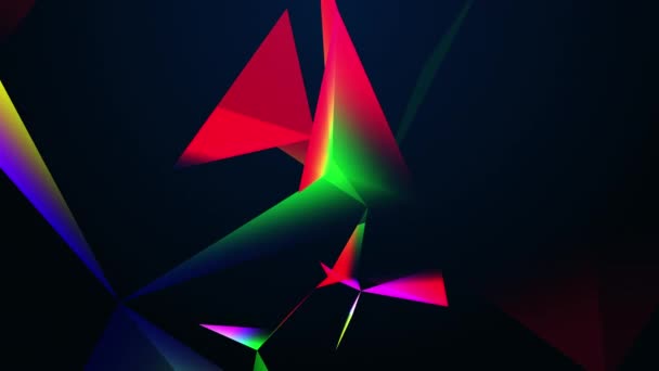 Abstrakt geometrisk komposition med djup av fält, trianglar — Stockvideo