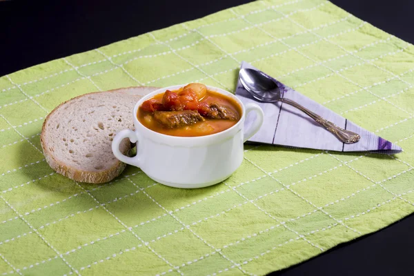 Goulash soup on table — Stock Photo, Image