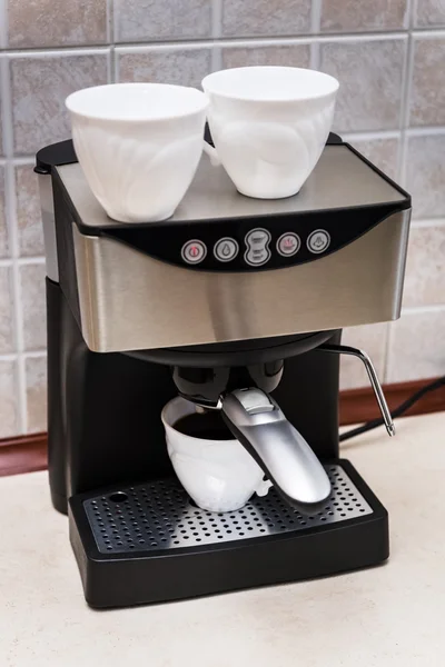 Preparation of homemade espresso — Stock Photo, Image