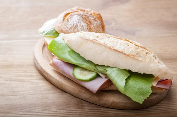 Sandwiches with ham — Stock Photo, Image