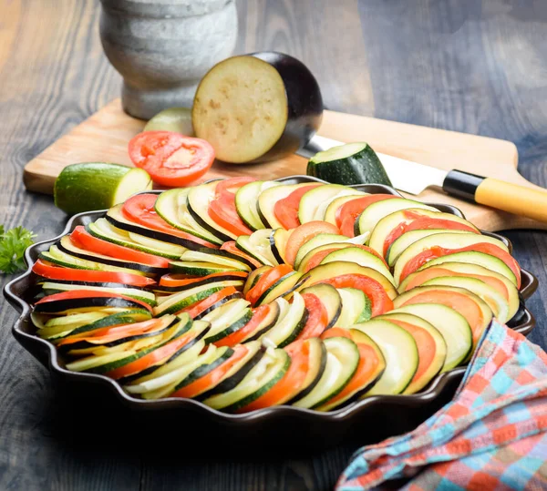 Ratatouille Pokrm Pro Vegetariány Středomořská Kuchyně — Stock fotografie