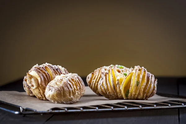 Baked potato hasselback — Stock Photo, Image