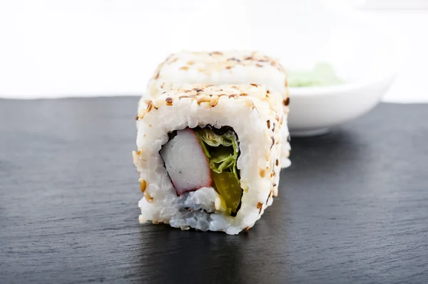Sushi on stone plate — Stock Photo, Image