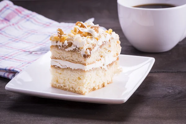 Homemande cake amd kaffe — Stockfoto