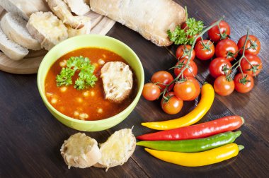 peynir croutons domates çorba