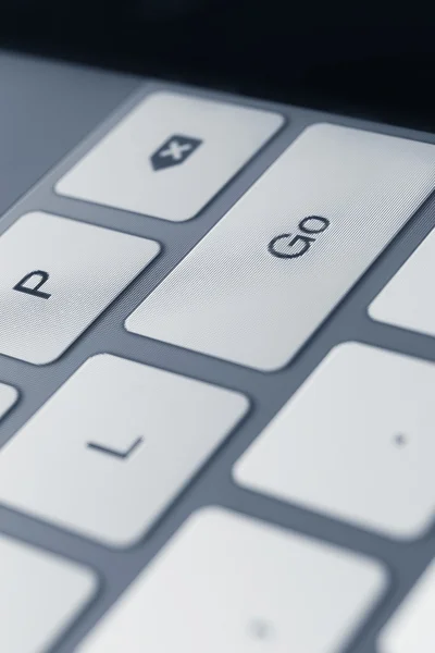 Visão de perto de chaves de teclado de computador portátil — Fotografia de Stock