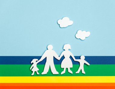 Happy family holding hands clipart