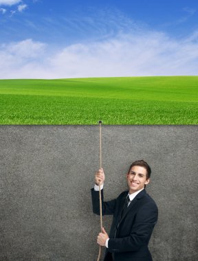 İşadamı posteri ile dize kaynıyor