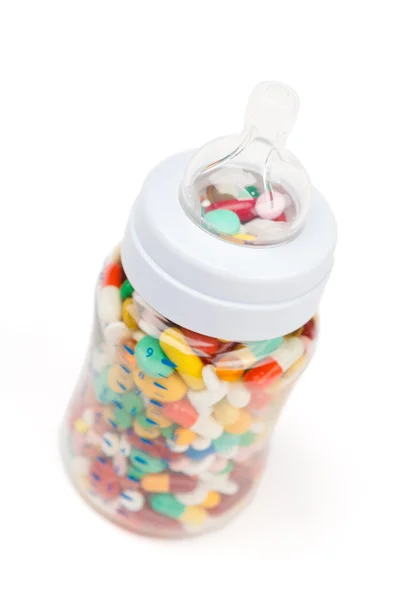 Vitamins in feeding bottle — Stock Photo, Image