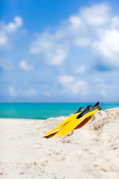 Left after swimming yellow fins — Stock Photo, Image