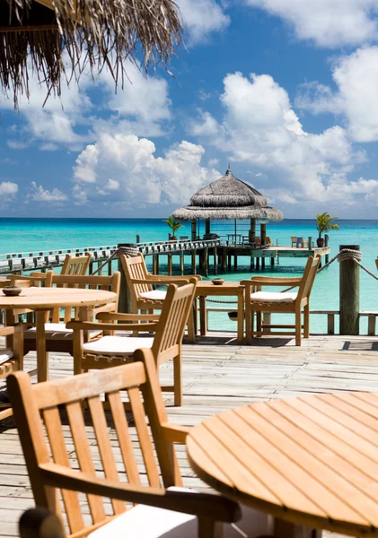 The cozy restaurant in the hotel, Maldivian island