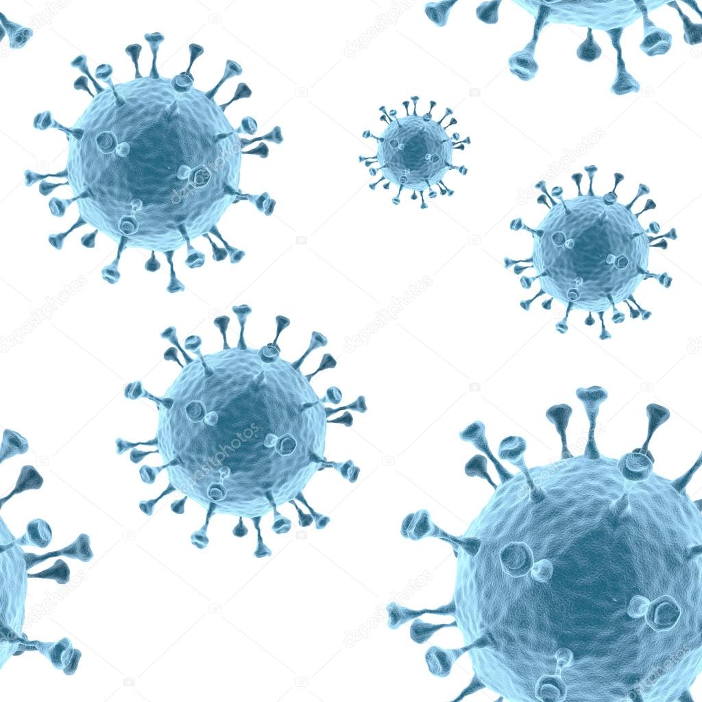 Swine flu viruses close up