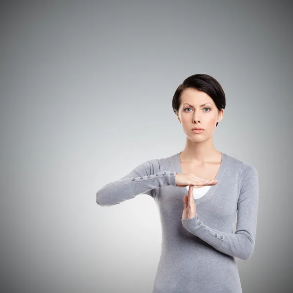 Time out hand gesture — Stock Photo, Image