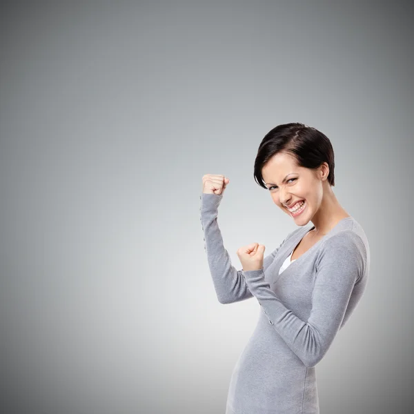 Chica joven es tan feliz — Foto de Stock