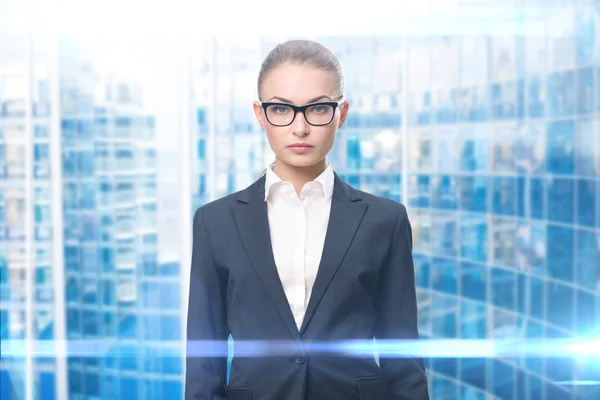 Бизнес-леди в очках — стоковое фото