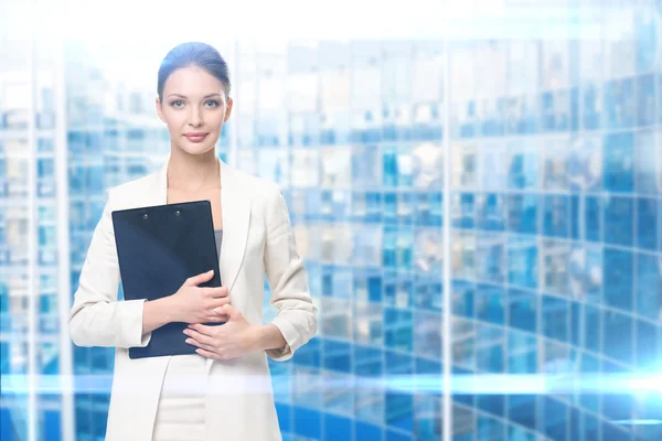 Businesswoman entregar carpeta —  Fotos de Stock