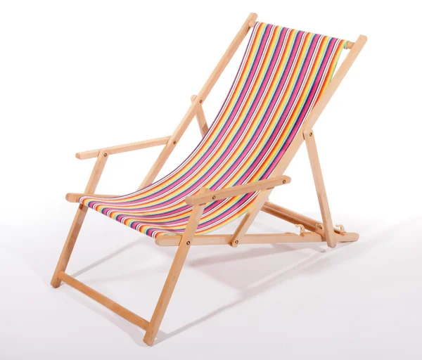 Wooden deck chair — Stock Photo, Image