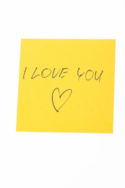 Note with I love you — Stock Photo, Image