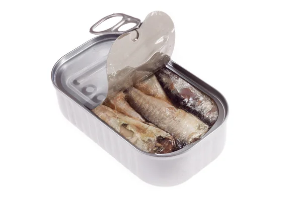 Tanica di sardine Fotografia Stock