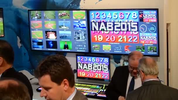 NAB Show 2015 exhibition in Las Vegas, USA. — Stock Video