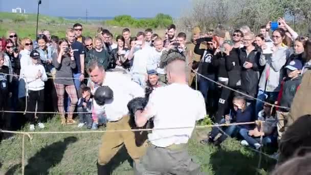 Boxning turnering, militär historia festivalen Peremoga.Ua (Victory.Ua) i Kiev, Ukraina. — Stockvideo