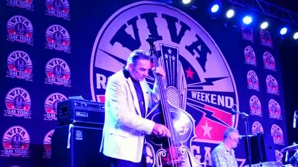 Müzisyen, Viva Las Vegas Rockabilly hafta sonu 2016 yılında Las Vegas, ABD. — Stok video
