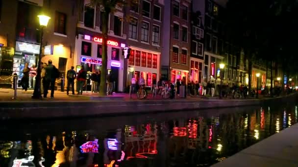 Amsterdam, Red Light District in Amsterdam, Netherlands. — Stock Video