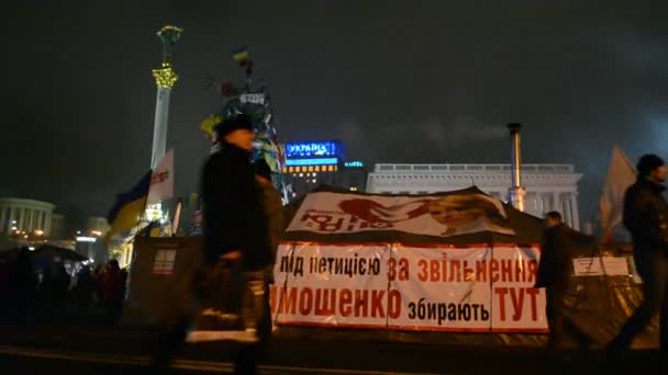 Vrijheid voor Timosjenko, Euro maidan bijeen in Kiev, Oekraïne. — Stockvideo