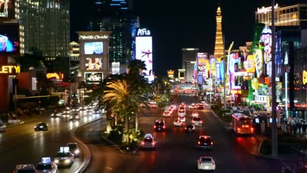 Las Vegas Strip in Las Vegas, Nevada. — Stock Video