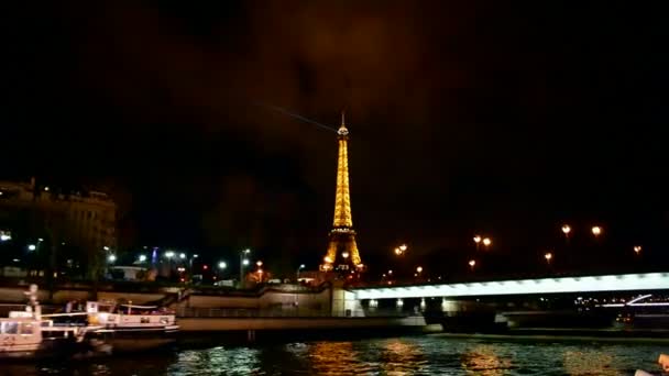Eiffelturm light performance show in paris, franz. — Stockvideo