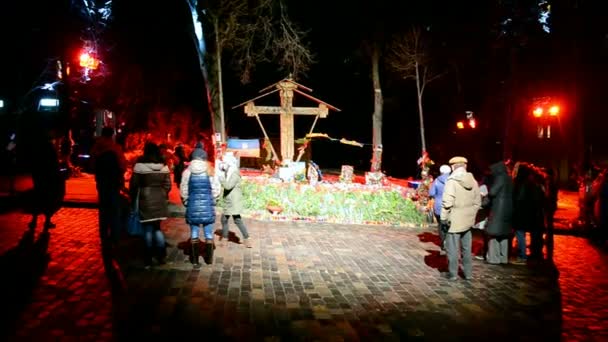 Euro-Maidan-Memory-Tage in Kiew, Ukraine. — Stockvideo