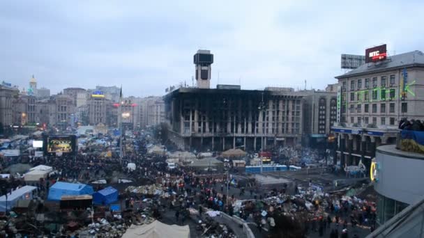 Euron maidan möte i Kiev, Ukraina. — Stockvideo