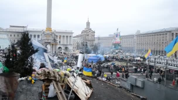 Встреча на Евромайдане в Киеве, Украина . — стоковое видео