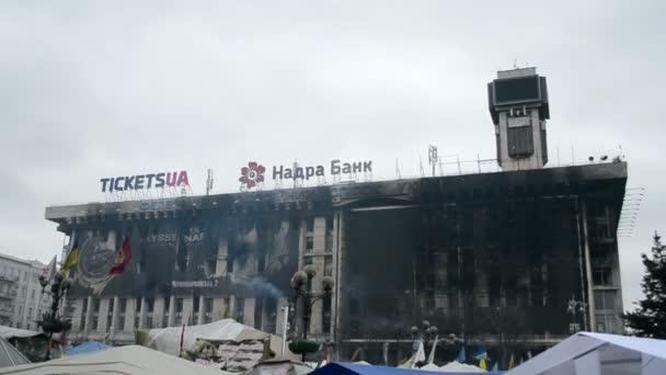 Euro maidan vergadering in Kiev, Oekraïne. — Stockvideo