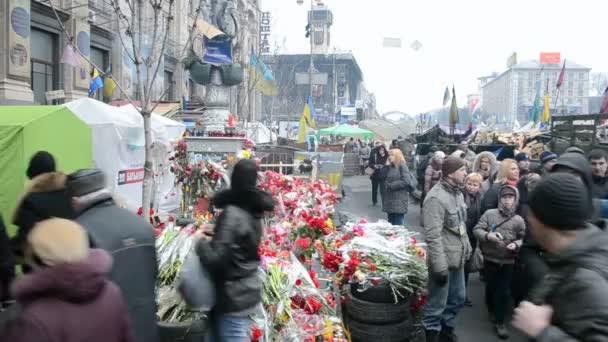 Euro-Maidan-Treffen in Kiew, Ukraine. — Stockvideo