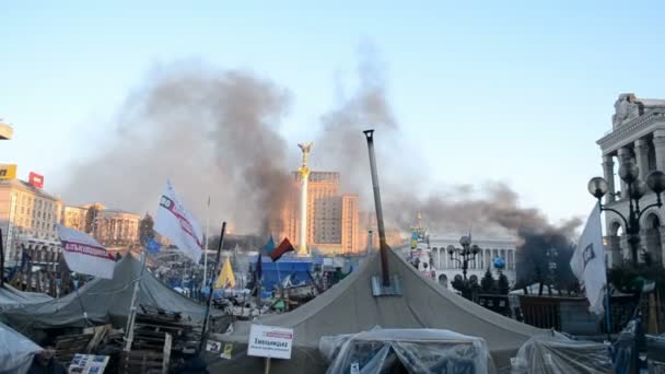 Euro-Maidan-Treffen in Kiew, Ukraine. — Stockvideo