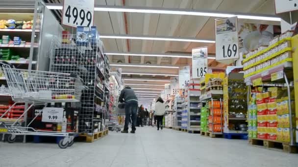 Shopping inside of Hoffner supermarket, Germany, 39287 — 图库视频影像
