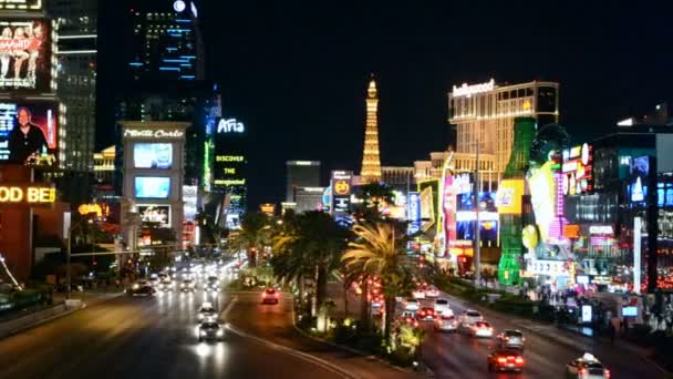 Las Vegas Strip in Las Vegas, Nevada, USA. — Stock Video