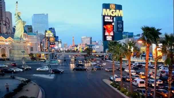 Hotel MGM Grand w Las Vegas Strip w Las Vegas, Nevada. Hotel New York budynku, Stany Zjednoczone Ameryki. — Wideo stockowe