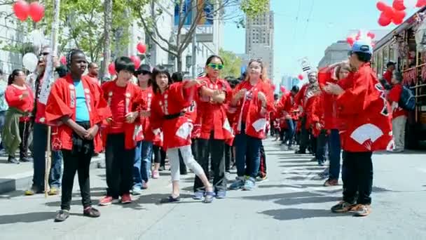 Nordkalifornien Kirschblütenfest 2015 in San Francisco, USA. — Stockvideo