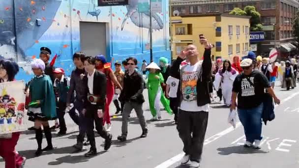 Northern California Cherry Blossom Festival Grand Parade 2015 in San Francisco, USA. — Stock Video