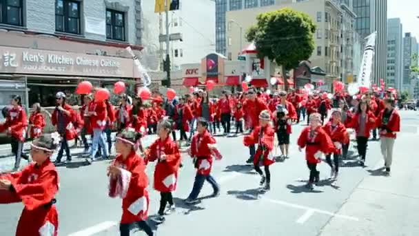 Nordkalifornien Kirschblütenfest 2015 in San Francisco, USA. — Stockvideo