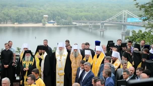 1000e verjaardag van de viering van de rust van St. Vladimir in Kiev, Oekraïne. — Stockvideo