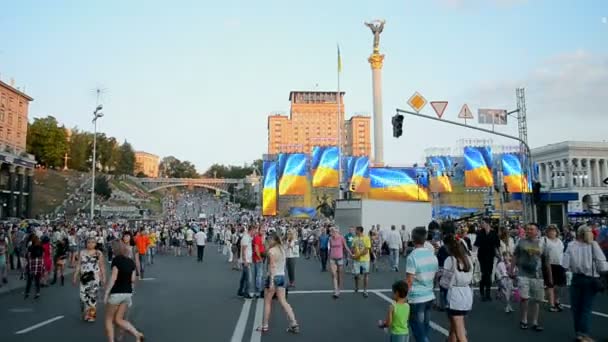 Dia da independência 2015 em Kiev, Ucrânia . — Vídeo de Stock